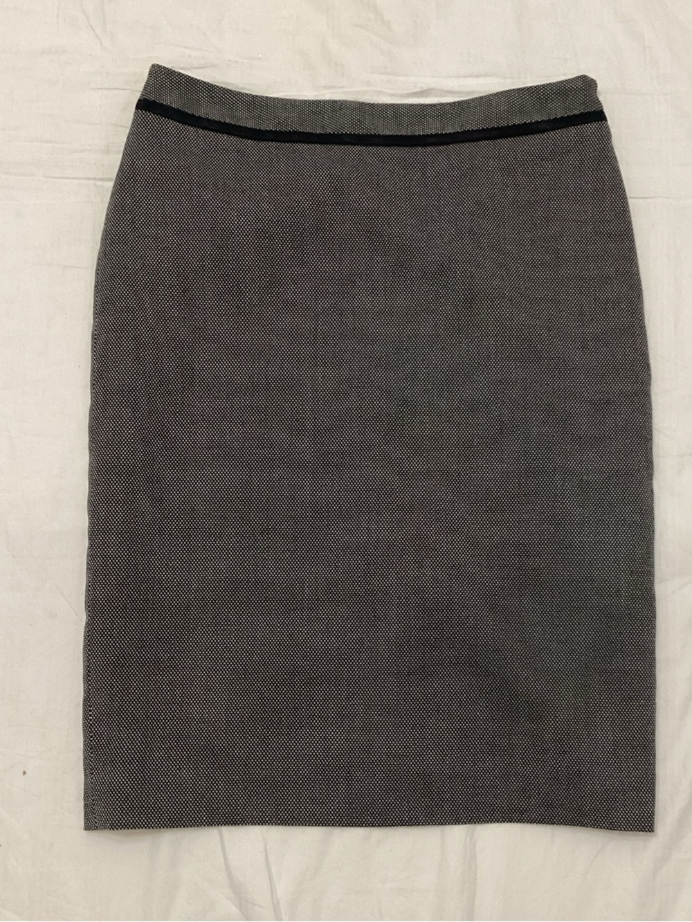 Nine West Size 2 Gray Skirt Suit Black Trim Lined - Picture 7 of 13